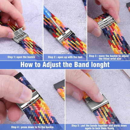 Nylon Braided Metal Buckle Watch Band