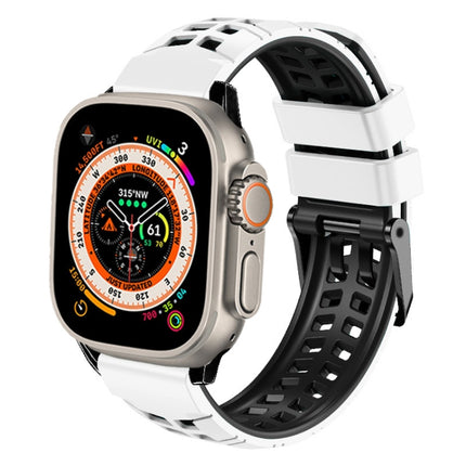 Twill Dual-row Buckle Silicone Watch Band, For Apple Watch Ultra 49mm, For Apple Watch SE 2023 44mm, For Apple Watch SE 2023 40mm, For Apple Watch Ultra 2 49mm, For Apple Watch Series 9 45mm - DealBuddy