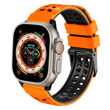 Twill Dual-row Buckle Silicone Watch Band, For Apple Watch Ultra 49mm, For Apple Watch SE 2023 44mm, For Apple Watch SE 2023 40mm, For Apple Watch Ultra 2 49mm, For Apple Watch Series 9 45mm - DealBuddy
