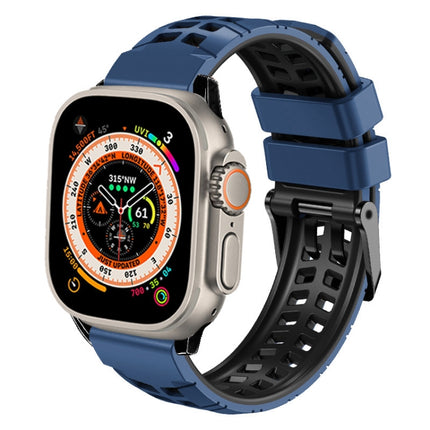 Twill Dual-row Buckle Silicone Watch Band, For Apple Watch Ultra 49mm, For Apple Watch SE 2023 44mm, For Apple Watch SE 2023 40mm, For Apple Watch Ultra 2 49mm, For Apple Watch Series 9 45mm - DealBuddy