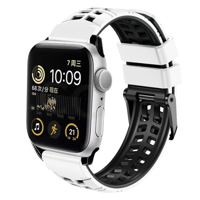 Twill Dual-row Buckle Silicone Watch Band, For Apple Watch SE 2022 40mm, For Apple Watch SE 2022 44mm, For Apple Watch Series 9 41mm, For Apple Watch Series 8 41mm, For Apple Watch Series 8 45mm - DealBuddy