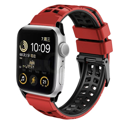 Twill Dual-row Buckle Silicone Watch Band, For Apple Watch SE 40mm, For Apple Watch SE 44mm, For Apple Watch Series 7 41mm, For Apple Watch Series 7 45mm, For Apple Watch Series 6 40mm - DealBuddy