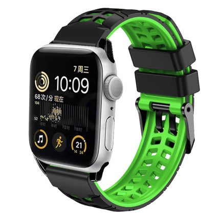Twill Dual-row Buckle Silicone Watch Band, For Apple Watch SE 40mm, For Apple Watch SE 44mm, For Apple Watch Series 7 41mm, For Apple Watch Series 7 45mm, For Apple Watch Series 6 40mm - DealBuddy