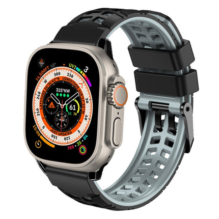 Twill Dual-row Buckle Silicone Watch Band, For Apple Watch Ultra 49mm, For Apple Watch SE 2023 44mm, For Apple Watch SE 2023 40mm, For Apple Watch Ultra 2 49mm, For Apple Watch Series 9 45mm - DealBuddy
