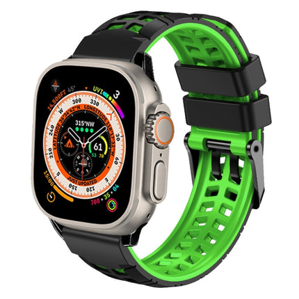 Twill Dual-row Buckle Silicone Watch Band, For Apple Watch Ultra 49mm, For Apple Watch SE 2023 44mm, For Apple Watch SE 2023 40mm, For Apple Watch Ultra 2 49mm, For Apple Watch Series 9 45mm - DealBuddy