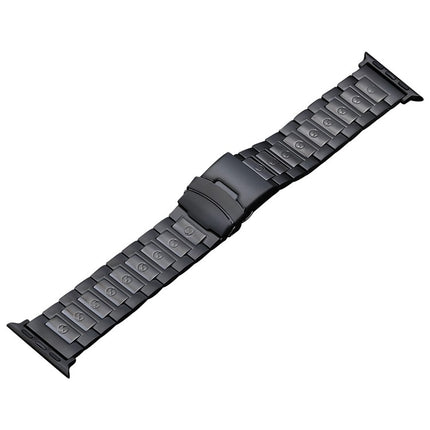 Safety Buckle Titanium Steel Watch Band, For Apple Watch Ultra 49mm, For Apple Watch SE 2023 44mm, For Apple Watch SE 2023 40mm, For Apple Watch Ultra 2 49mm, For Apple Watch SE 2022 40mm, For Apple Watch Series 9 45mm, For Apple Watch SE 2022 44mm    ...