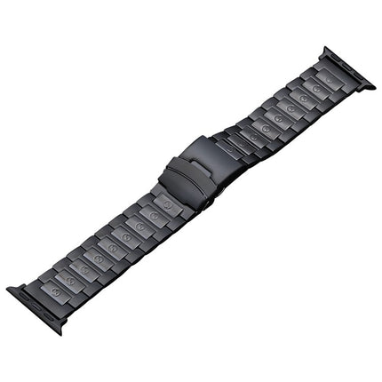 Safety Buckle Titanium Steel Watch Band, For Apple Watch Ultra 49mm, For Apple Watch SE 2023 44mm, For Apple Watch SE 2023 40mm, For Apple Watch Ultra 2 49mm, For Apple Watch SE 2022 40mm, For Apple Watch Series 9 45mm, For Apple Watch SE 2022 44mm    ...