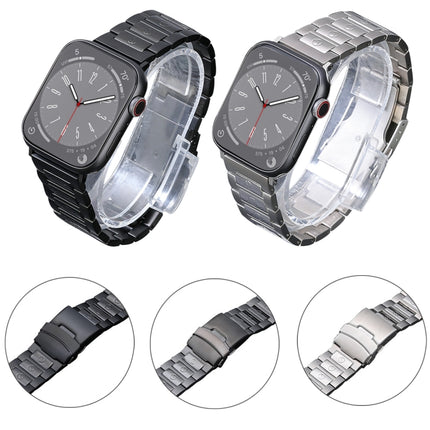 Safety Buckle Titanium Steel Watch Band, For Apple Watch Ultra 49mm, For Apple Watch SE 2023 44mm, For Apple Watch SE 2023 40mm, For Apple Watch Ultra 2 49mm, For Apple Watch SE 2022 40mm, For Apple Watch Series 9 45mm, For Apple Watch SE 2022 44mm    ...