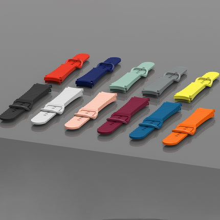 Wave Dotted Pure Color Buckle Silicone Watch Band