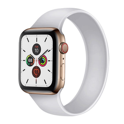 For Apple Watch Series 5 & 4 44mm / 3 & 2 & 1 42mm Solid Color Elastic Silicone Replacement Wrist Strap Watchband - DealBuddy