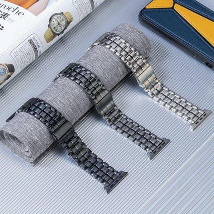 Five Beads Titanium Steel Watch Band, For Apple Watch Ultra 49mm, For Apple Watch SE 2023 44mm, For Apple Watch SE 2023 40mm, For Apple Watch Ultra 2 49mm, For Apple Watch SE 2022 40mm, For Apple Watch Series 9 45mm, For Apple Watch SE 2022 44mm       ...