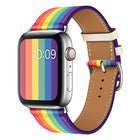 Rainbow Leather Watchband, For Apple Watch Series 7 41mm / 6 & SE & 5 & 4 40mm / 3 & 2 & 1 38mm, For Apple Watch Series 7 45mm / 6 & SE & 5 & 4 44mm / 3 & 2 & 1 42mm - DealBuddy