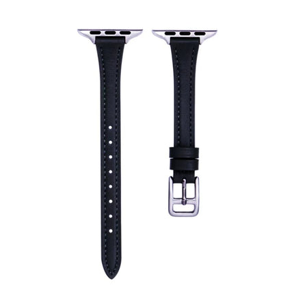 T-shaped Slim Genuine Leather Watch Band, For Apple Watch Series 9 41mm, For Apple Watch Ultra 49mm, For Apple Watch Series 8 41mm, For Apple Watch Series 8 45mm, For Apple Watch SE 2022 40mm, For Apple Watch SE 2022 44mm - DealBuddy