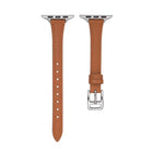 T-shaped Slim Genuine Leather Watch Band, For Apple Watch Series 7 41mm, For Apple Watch Series 7 45mm, For Apple Watch SE 40mm, For Apple Watch SE 44mm, For Apple Watch Series 6 40mm, For Apple Watch Series 6 44mm - DealBuddy