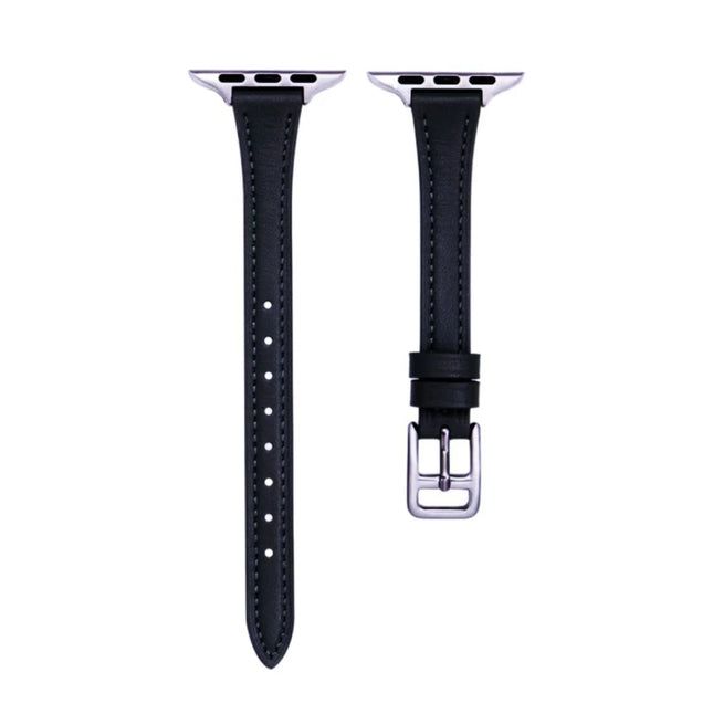 T-shaped Slim Genuine Leather Watch Band, For Apple Watch Series 5 44mm, For Apple Watch Series 5 40mm, For Apple Watch Series 4 44mm, For Apple Watch Series 4 40mm, For Apple Watch Series 3 38mm, For Apple Watch Series 3 42mm - DealBuddy