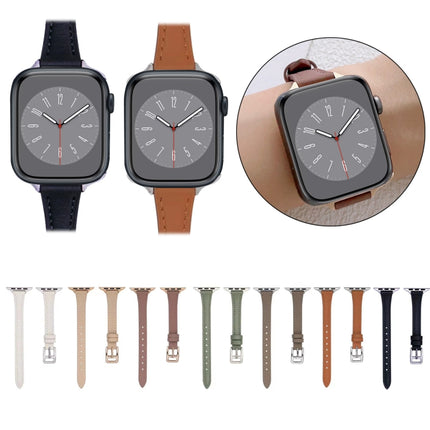 T-shaped Slim Genuine Leather Watch Band, For Apple Watch Series 5 44mm, For Apple Watch Series 5 40mm, For Apple Watch Series 4 44mm, For Apple Watch Series 4 40mm, For Apple Watch Series 3 38mm, For Apple Watch Series 3 42mm - DealBuddy