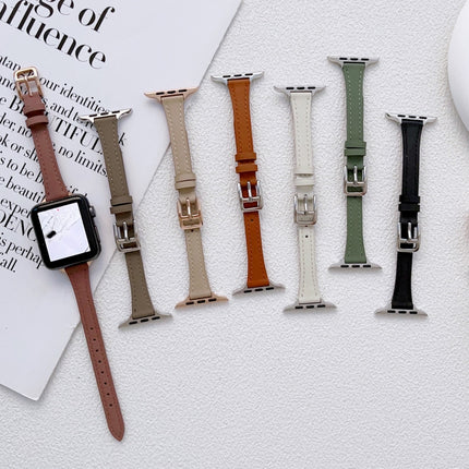 T-shaped Slim Genuine Leather Watch Band, For Apple Watch Series 5 44mm, For Apple Watch Series 5 40mm, For Apple Watch Series 4 44mm, For Apple Watch Series 4 40mm, For Apple Watch Series 3 38mm, For Apple Watch Series 3 42mm - DealBuddy