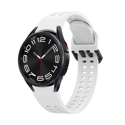 Double-row Hole Solid Color Silicone Watch Band, For Samsung Galaxy Watch 6 - DealBuddy