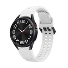 Double-row Hole Solid Color Silicone Watch Band, For Samsung Galaxy Watch 6 - DealBuddy