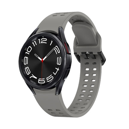 Double-row Hole Solid Color Silicone Watch Band, For Samsung Galaxy Watch 6 - DealBuddy