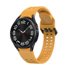 Double-row Hole Solid Color Silicone Watch Band, For Samsung Galaxy Watch 6 - DealBuddy