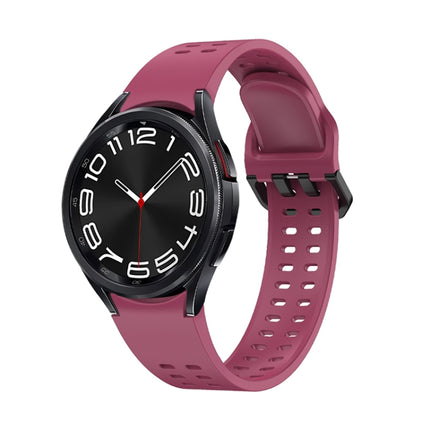 Double-row Hole Solid Color Silicone Watch Band, For Samsung Galaxy Watch 6 - DealBuddy