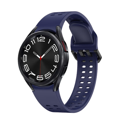 Double-row Hole Solid Color Silicone Watch Band, For Samsung Galaxy Watch 6 - DealBuddy