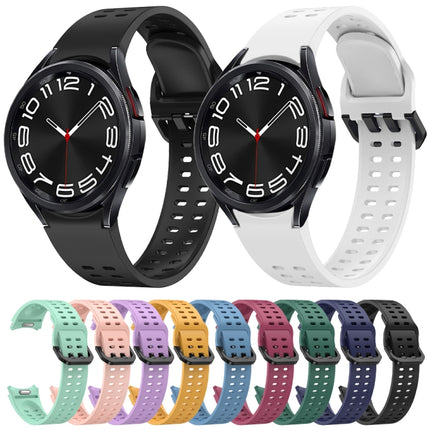 Double-row Hole Solid Color Silicone Watch Band, For Samsung Galaxy Watch 6 - DealBuddy