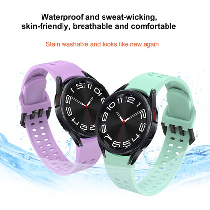Double-row Hole Solid Color Silicone Watch Band, For Samsung Galaxy Watch 6 - DealBuddy