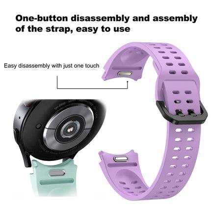 Double-row Hole Solid Color Silicone Watch Band, For Samsung Galaxy Watch 6 - DealBuddy