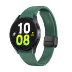 Magnetic Folding Black Buckle Silicone Watch Band, For Samsung Galaxy Watch 6 - DealBuddy