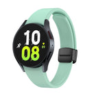 Magnetic Folding Black Buckle Silicone Watch Band, For Samsung Galaxy Watch 6 - DealBuddy