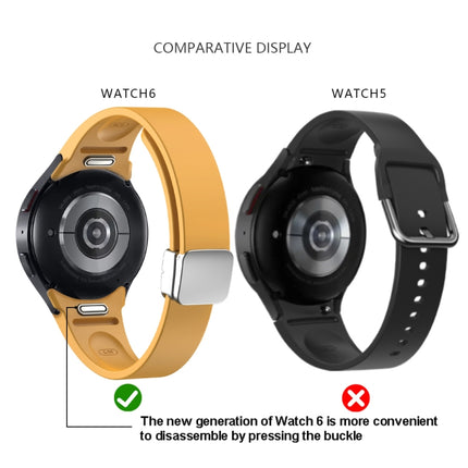 Magnetic Folding Black Buckle Silicone Watch Band, For Samsung Galaxy Watch 6 - DealBuddy