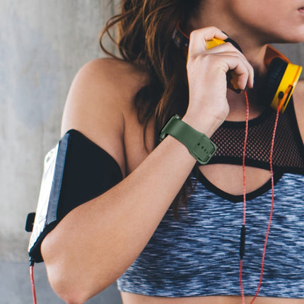 Pin Buckle Silicone Watch Band, For Apple Watch Series 6 44mm - DealBuddy