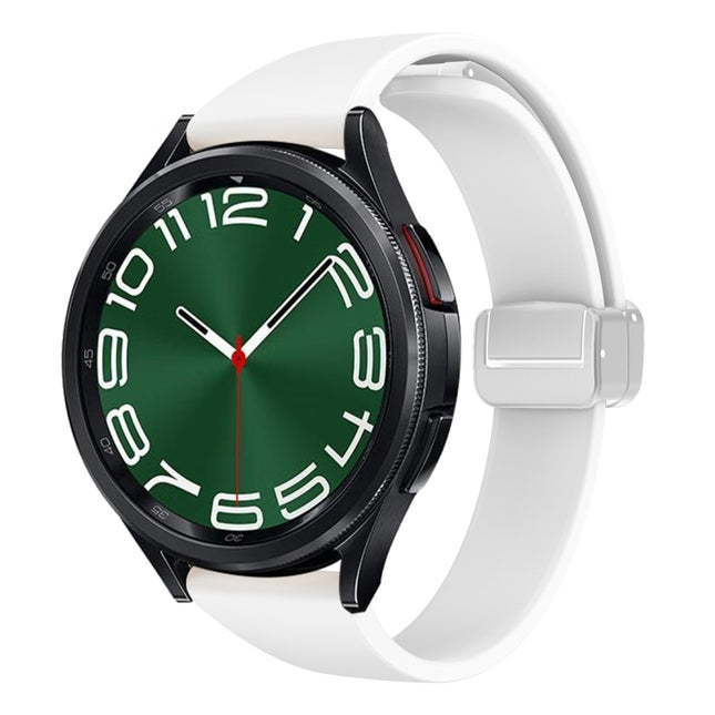 Magnetic Silver Buckle Slim Silicone Watch Band, For Samsung Galaxy Watch 6 / 6 Classic - DealBuddy