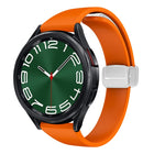Magnetic Silver Buckle Slim Silicone Watch Band