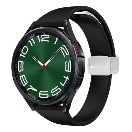 Magnetic Silver Buckle Slim Silicone Watch Band, For Samsung Galaxy Watch 6 / 6 Classic - DealBuddy