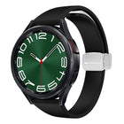 Magnetic Silver Buckle Slim Silicone Watch Band, For Samsung Galaxy Watch 6 / 6 Classic - DealBuddy