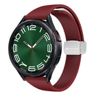 Magnetic Silver Buckle Slim Silicone Watch Band, For Samsung Galaxy Watch 6 / 6 Classic - DealBuddy