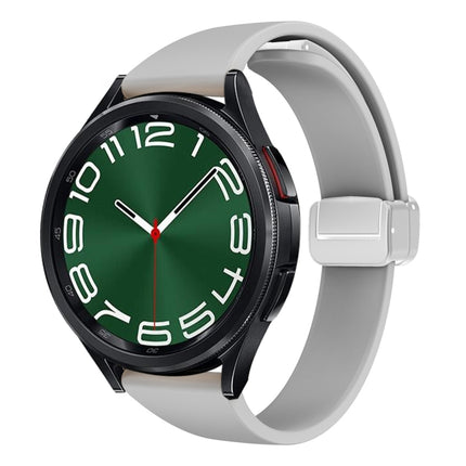 Magnetic Silver Buckle Slim Silicone Watch Band, For Samsung Galaxy Watch 6 / 6 Classic - DealBuddy
