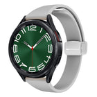 Magnetic Silver Buckle Slim Silicone Watch Band, For Samsung Galaxy Watch 6 / 6 Classic - DealBuddy