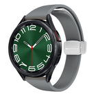 Magnetic Silver Buckle Slim Silicone Watch Band, For Samsung Galaxy Watch 6 / 6 Classic - DealBuddy