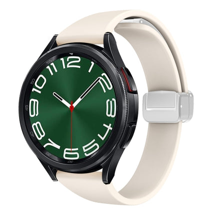 Magnetic Silver Buckle Slim Silicone Watch Band, For Samsung Galaxy Watch 6 / 6 Classic - DealBuddy