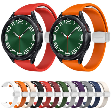 Magnetic Silver Buckle Slim Silicone Watch Band, For Samsung Galaxy Watch 6 / 6 Classic - DealBuddy