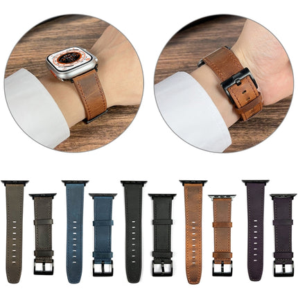 Retro Texture Leather Watch Band, For Apple Watch SE 2023 44mm, For Apple Watch Ultra 49mm, For Apple Watch 8 41mm, For Apple Watch SE 2023 40mm, For Apple Watch Ultra 2 49mm, For Apple Watch 8 45mm, For Apple Watch 9 45mm, For Apple Watch SE 2022 40mm... - DealBuddy