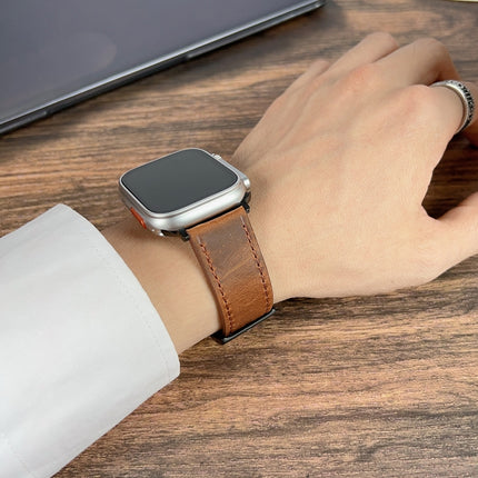 Retro Texture Leather Watch Band, For Apple Watch SE 2023 44mm, For Apple Watch Ultra 49mm, For Apple Watch 8 41mm, For Apple Watch SE 2023 40mm, For Apple Watch Ultra 2 49mm, For Apple Watch 8 45mm, For Apple Watch 9 45mm, For Apple Watch SE 2022 40mm... - DealBuddy