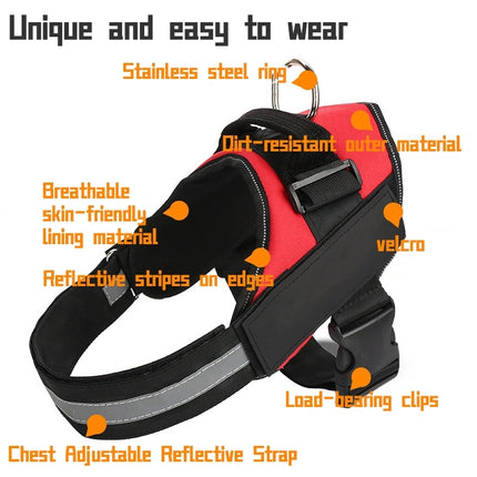 Pet Dog Anti Sprint Oxford Cloth K9 Chest Strap Traction Rope Strap, M for 13-23kg, L for 23-30kg, XL for 28-40kg, XXL for 40-70kg, S for 6-14kg - DealBuddy