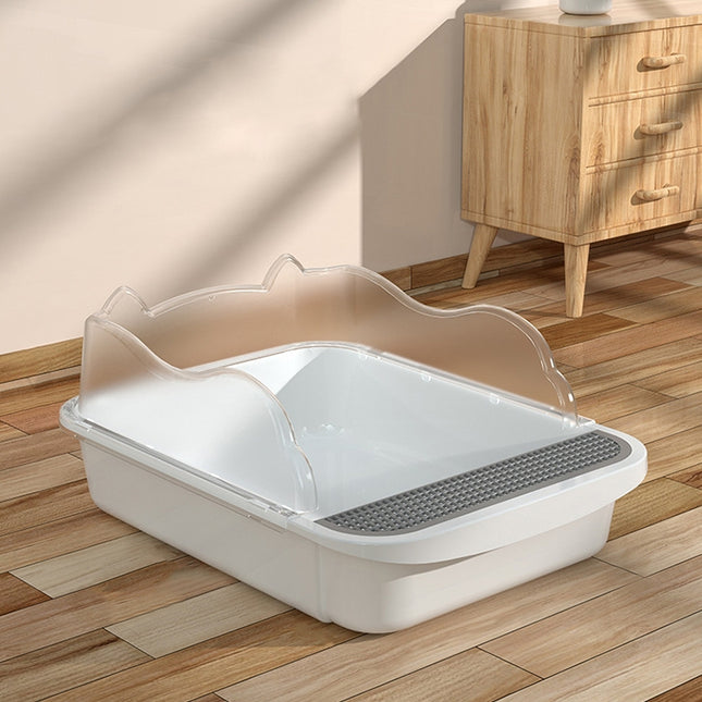 Semi-closed Cat-ear Baffle Cat Litter Basin Deodorization Cat Toilet, Small Size, Large Size - DealBuddy