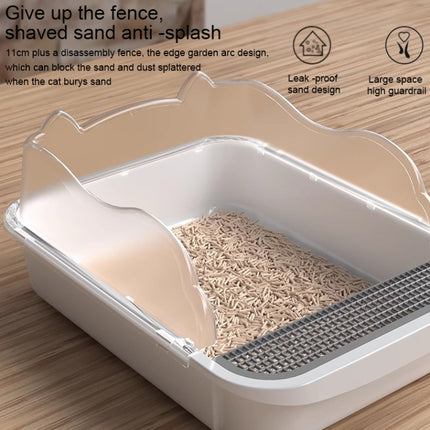 Semi-closed Cat-ear Baffle Cat Litter Basin Deodorization Cat Toilet, Small Size, Large Size - DealBuddy