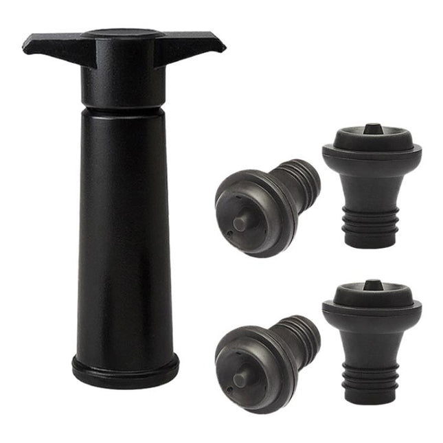Red Wine Vacuum Pump Freshener Silicone Wine Stopper Set, Black Pump 4-stopper Box - DealBuddy